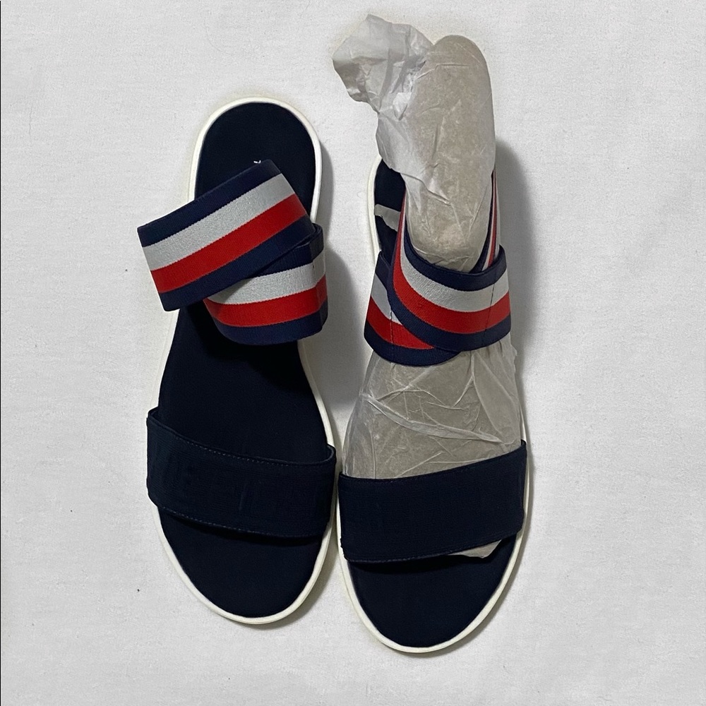 blue Tommy Hilfiger ankle strap sandals